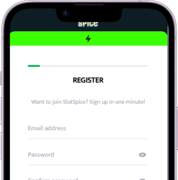 Slotspice mobil registreringsformular